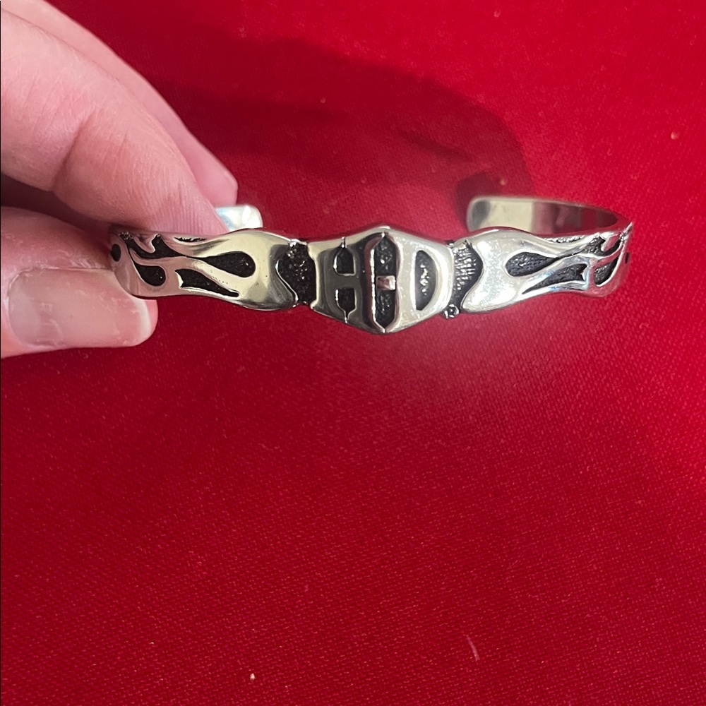 Harley Davidson Sterling Silver Flame Cuff Bracelet